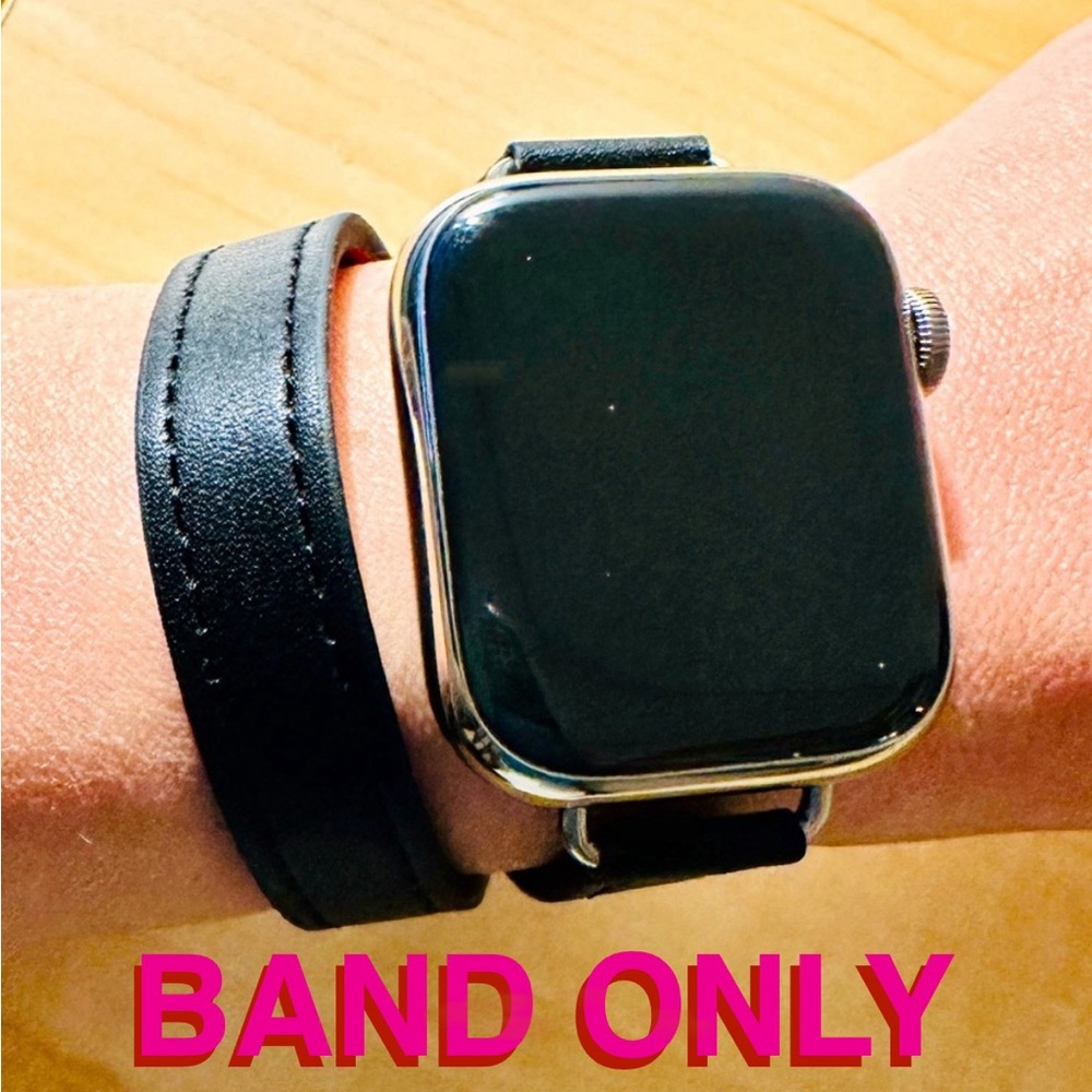 38/40/41mm Apple Watch Double Tour Leather Band - Black